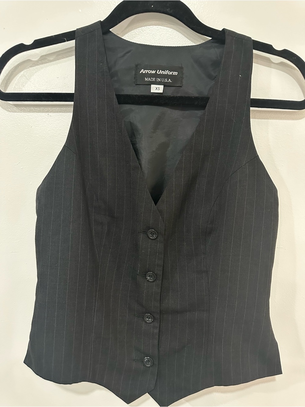 Women's Black Pinstripe Vest